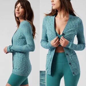 Athleta Revolve Seamless Cardigan Blue Heather S